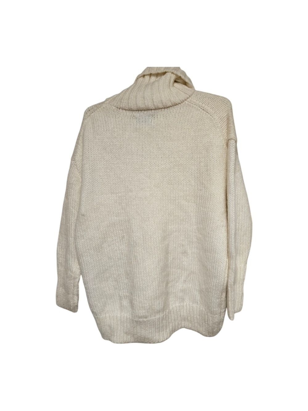 American Eagle Cream Oversized Turtleneck Sweater Small Cozy - Picture 2 of 12
